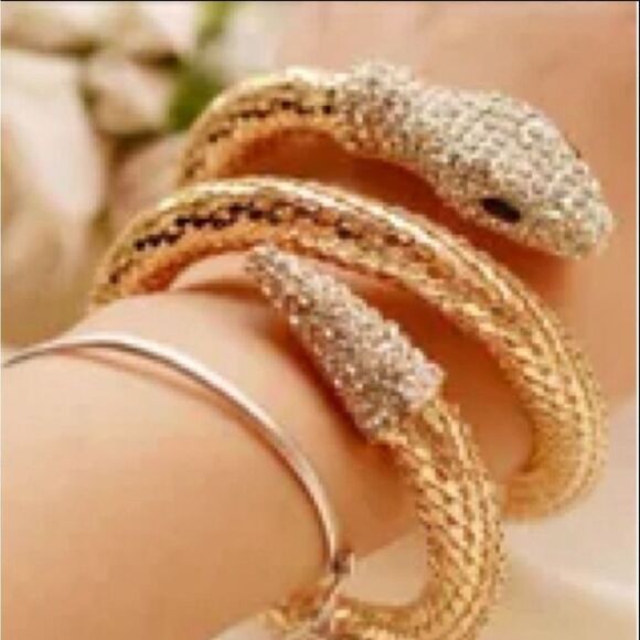 Gold Coiled Snake Bracelet - Picture 2 of 6